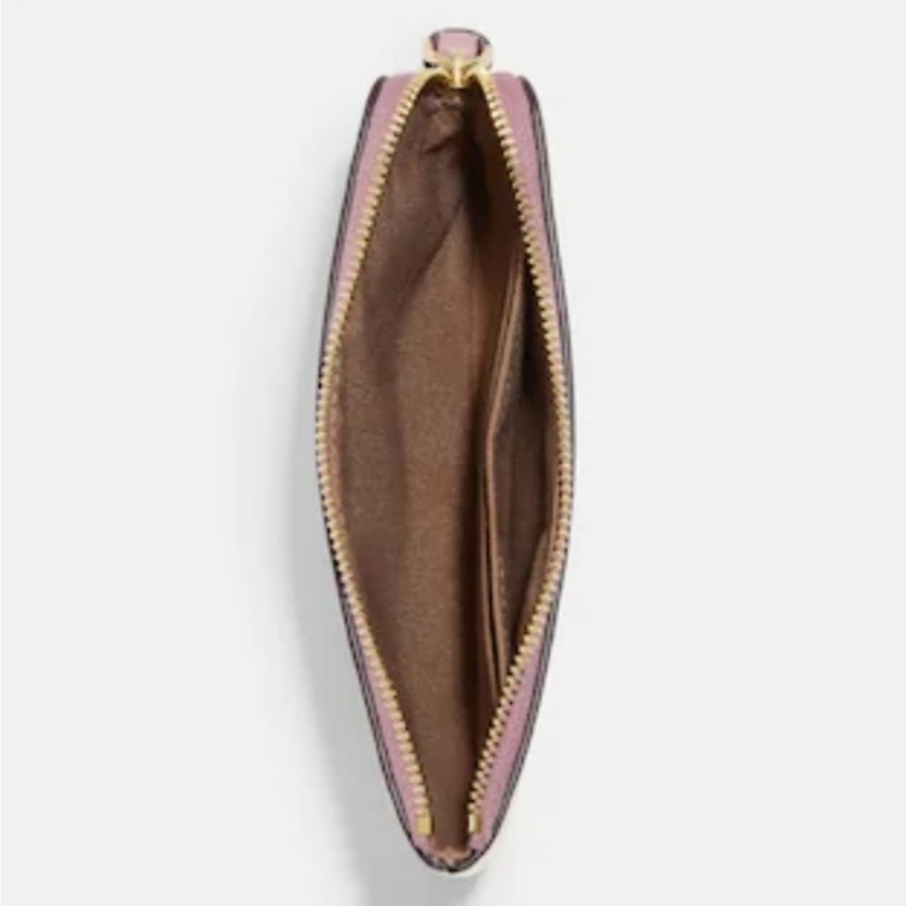 COACH Corner Zip Wristlet Wallet With Stripe Heart Motif - Picture 15 of 15